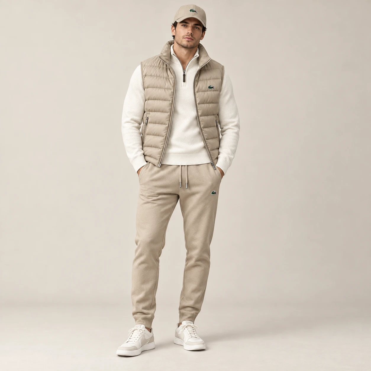 4-Piece Puffer Vest & Knit Tracksuit Set