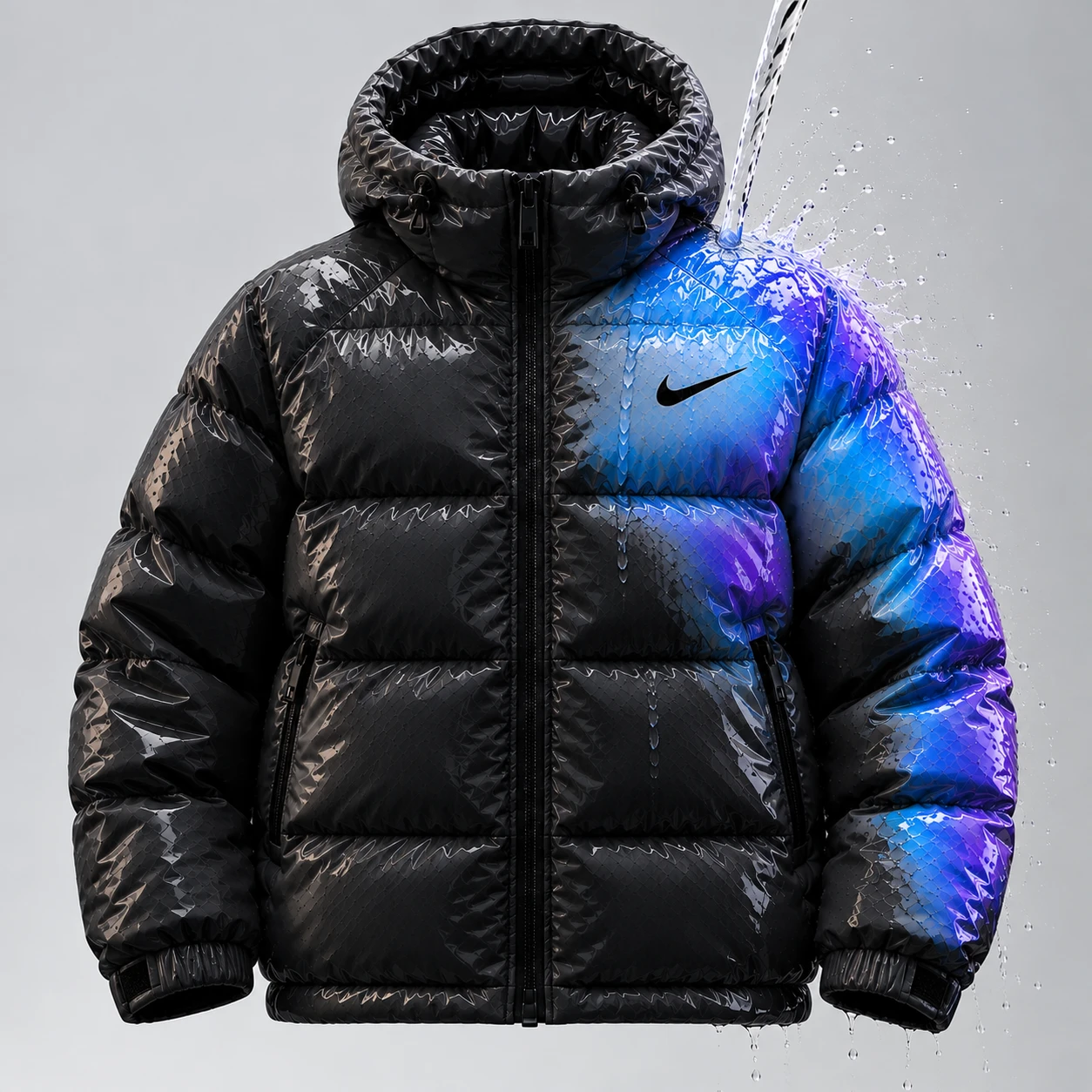 Veste matelassée réactive à l'eau – Noir