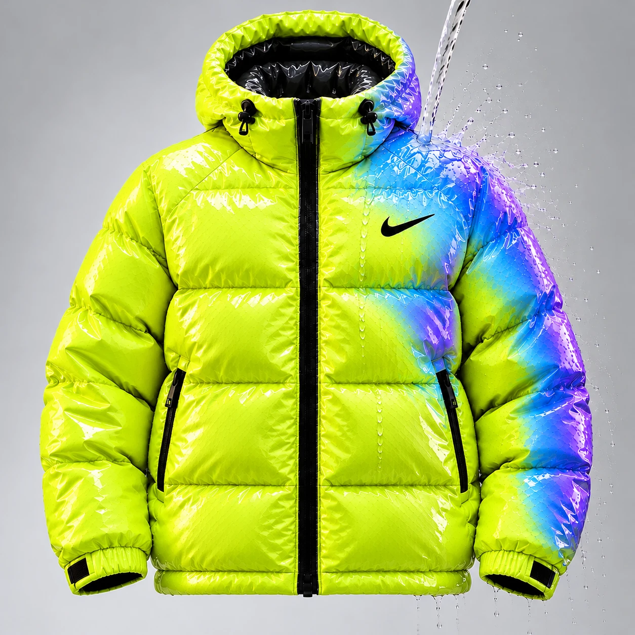 Veste matelassée réactive à l'eau – Jaune Néon