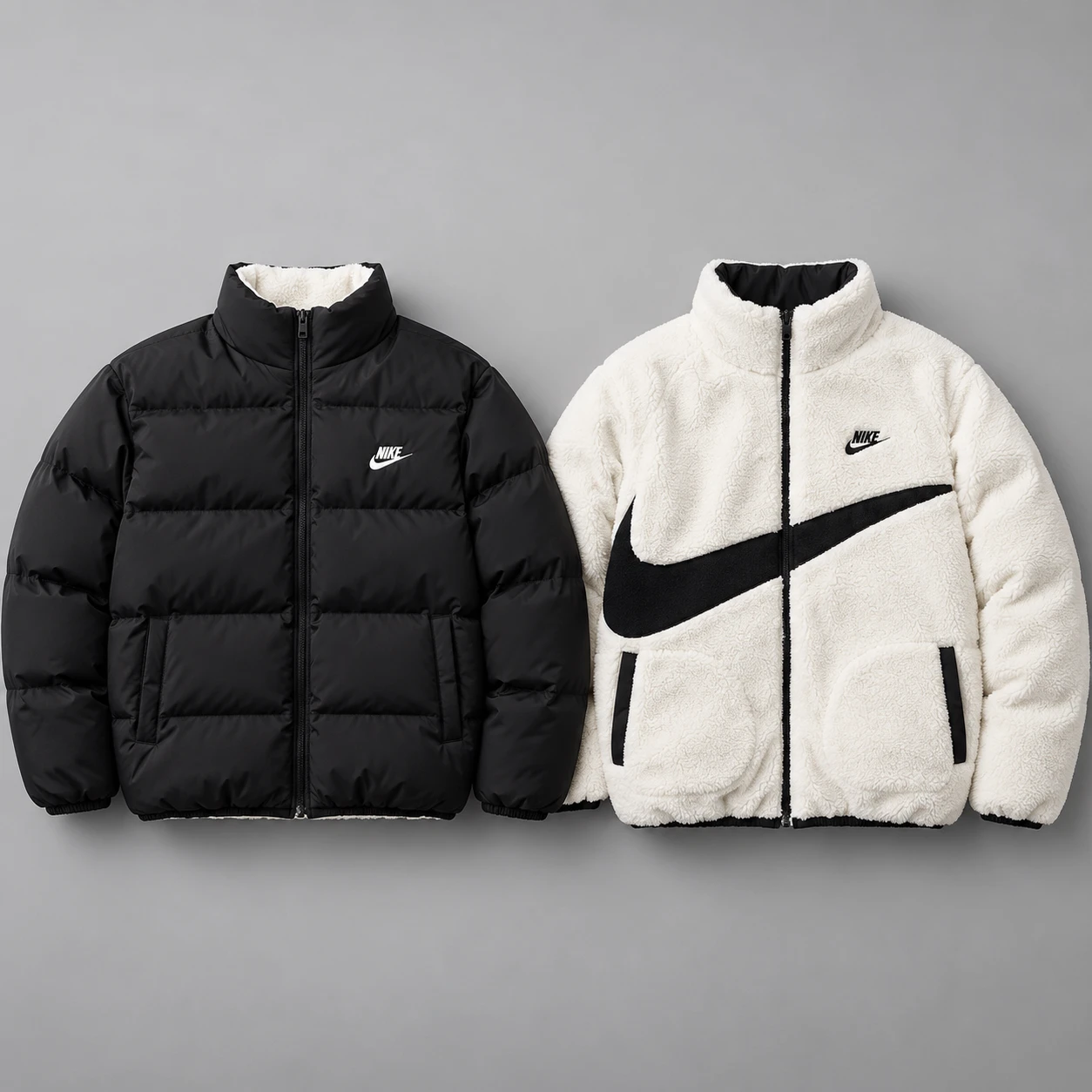 Piumino reversibile in sherpa