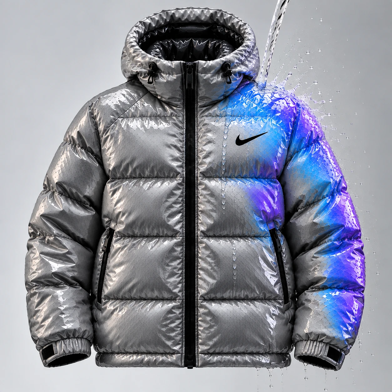 Veste matelassée réactive à l'eau – Argent