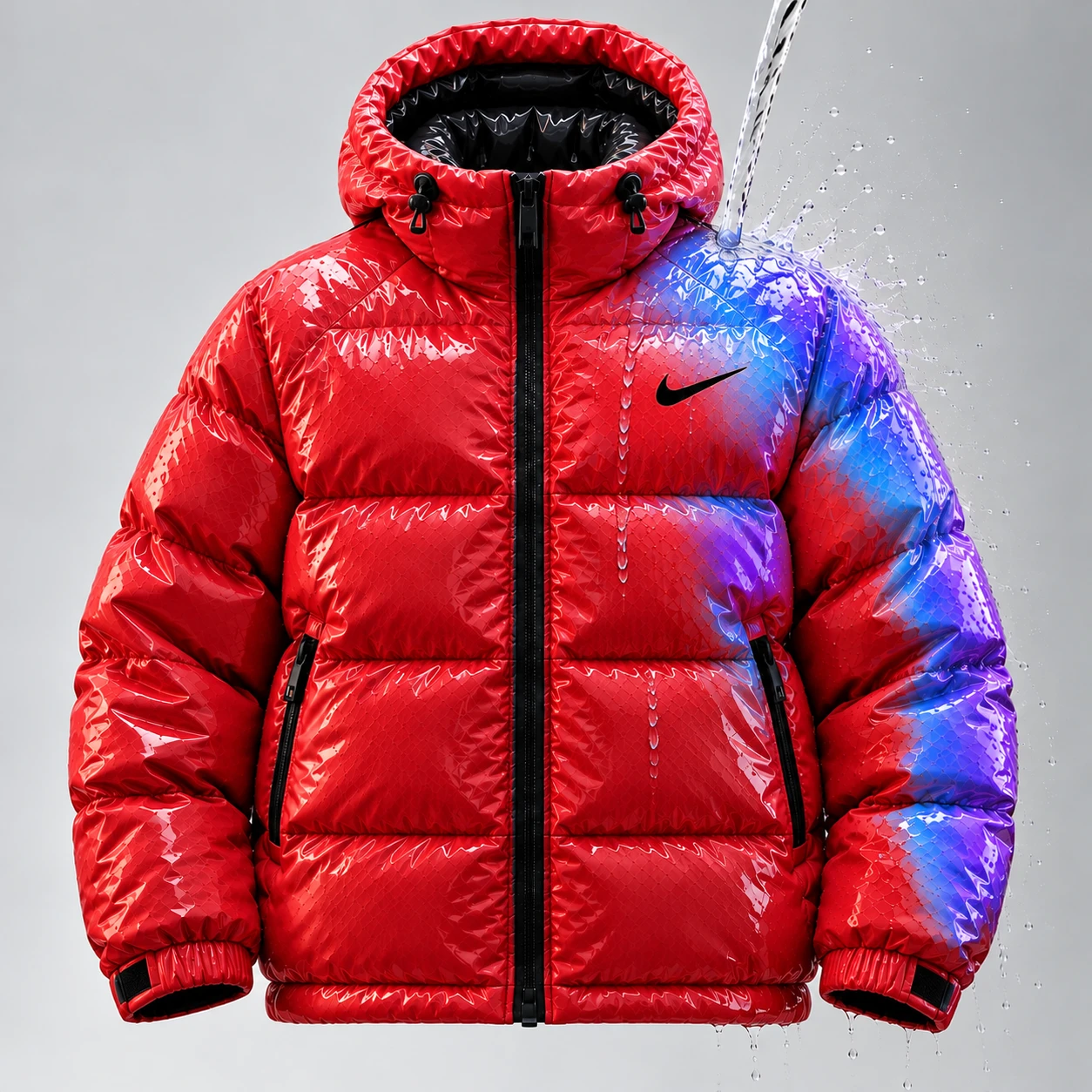 Veste matelassée réactive à l'eau – Rouge