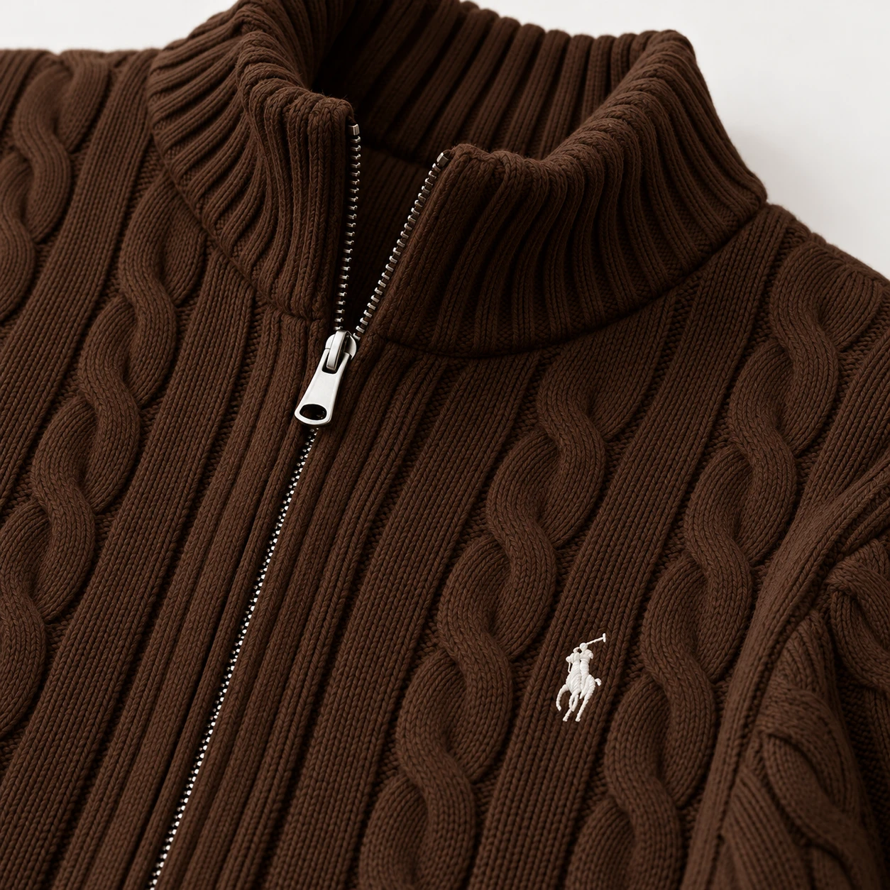 Men's Cable-Knit Full-Zip Sweater