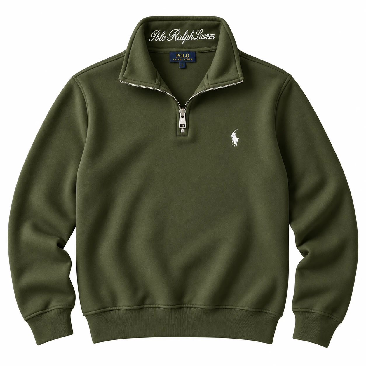 Polo Men's Classic Quarter-Zip Sweatshirt – Olive Green