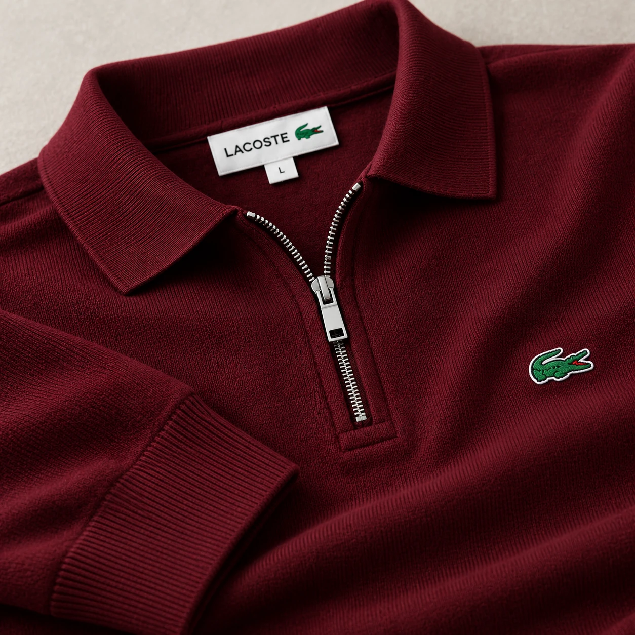 Men's Premium Fine-Knit Quarter-Zip Polo Sweater