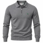 Men's Premium Fine-Knit Quarter-Zip Polo Sweater