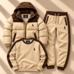 Premium 3-Piece Puffer Jacket & Tracksuit Set